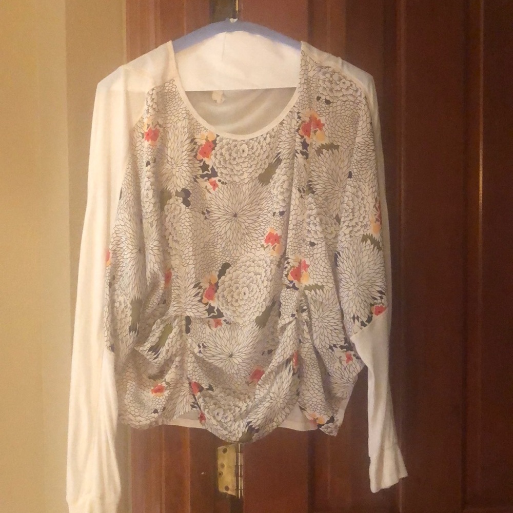 Silk and knit blouse
